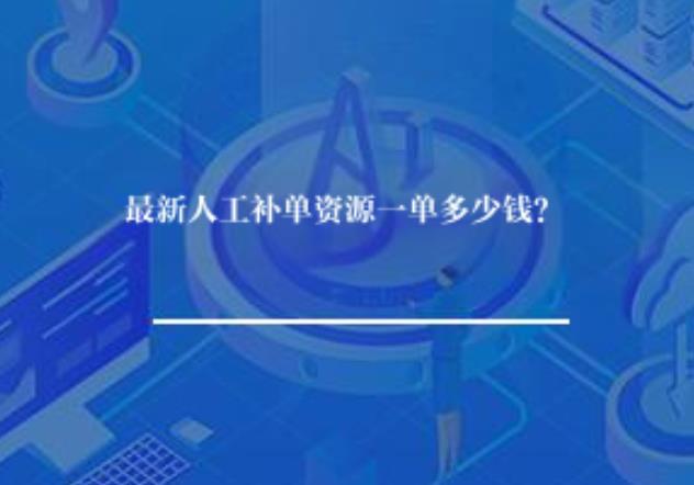 最新人工补单资源一单多少钱？