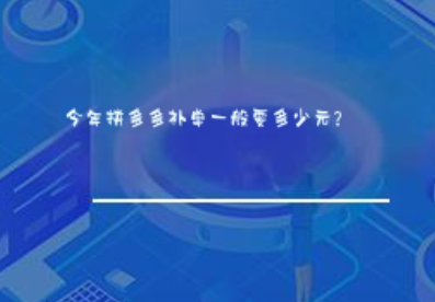 今年拼多多补单一般要多少元？