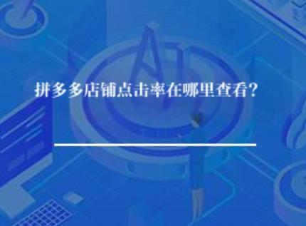 拼多多店铺点击率在哪里查看? 拼多多店铺点击率在哪里查看?