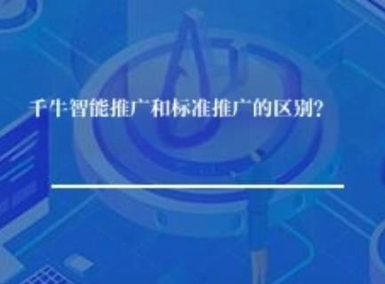 千牛智能推广和标准推广的区别？