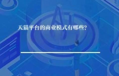 天猫平台的商业模式有哪些？