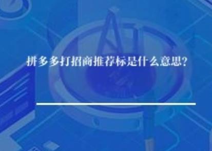 拼多多打招商推荐标是什么？