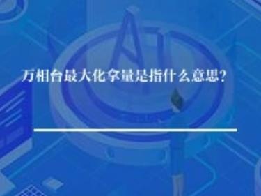 万相台最大化拿量是指什么意思？