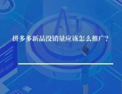 拼多多新品没销量应该怎么推广？