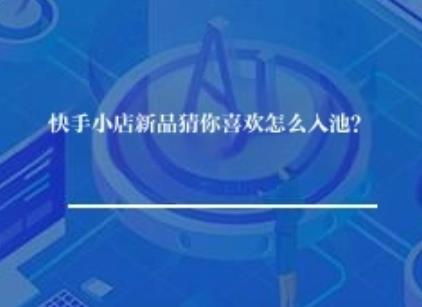 快手小店新品猜你喜欢怎么入池？
