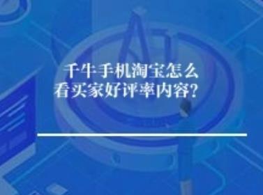 千牛手机淘宝怎么看买家好评率内容？