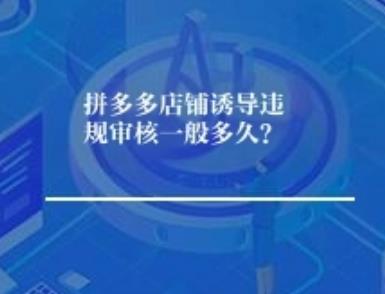 拼多多店铺诱导违规审核一般多久? 拼多多店铺诱导违规审核一般多久?