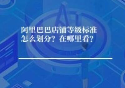 阿里巴巴店铺等级标准怎么划分？在哪里看？	