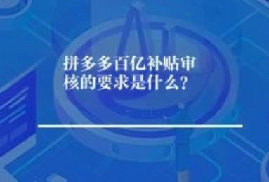 拼啊多多百亿补贴审核的要呢求啊是什啊么?哈?哦?啦 